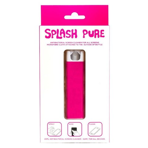 Splash Pure - Antybakteryjny spray z mikrofibrą do czyszczenia ekranu, 20 ml (różowy) Splash Pure - Antybakteryjny spray z mikrofibrą do czyszczenia ekranu, 20 ml (różowy)