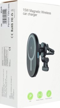 Uchwyt samochodowy do kratki wlotu z ładowaniem indukcyjnym kompatybilny z MagSafe 15W D8 czarny Uchwyt samochodowy do kratki wlotu z ładowaniem indukcyjnym kompatybilny z MagSafe 15W D8 czarny