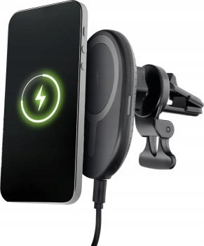 Uchwyt samochodowy do kratki wlotu z ładowaniem indukcyjnym kompatybilny z MagSafe 15W D8 czarny Uchwyt samochodowy do kratki wlotu z ładowaniem indukcyjnym kompatybilny z MagSafe 15W D8 czarny