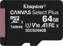 Karta pamięci Kingston Canvas Select Plus SDCS2/64GBSP (64GB; Class 10 Class A1; Karta pamięci)