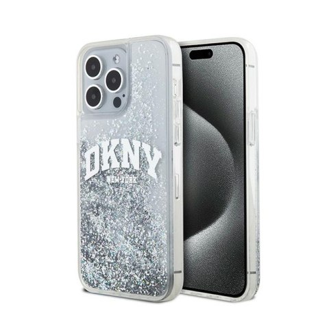 DKNY Liquid Glitter Big Logo - Etui iPhone 15 Pro Max (biały) DKNY Liquid Glitter Big Logo - Etui iPhone 15 Pro Max (biały)