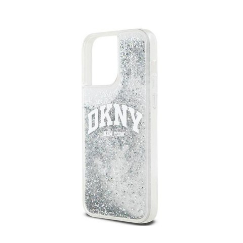DKNY Liquid Glitter Big Logo - Etui iPhone 15 Pro Max (biały) DKNY Liquid Glitter Big Logo - Etui iPhone 15 Pro Max (biały)