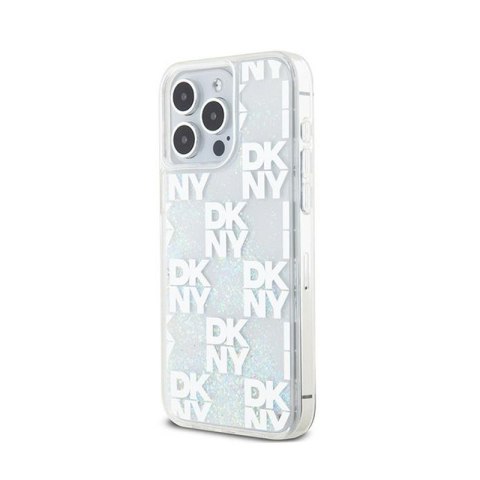 DKNY Liquid Glitter Multilogo - Etui iPhone 15 Pro Max (biały) DKNY Liquid Glitter Multilogo - Etui iPhone 15 Pro Max (biały)