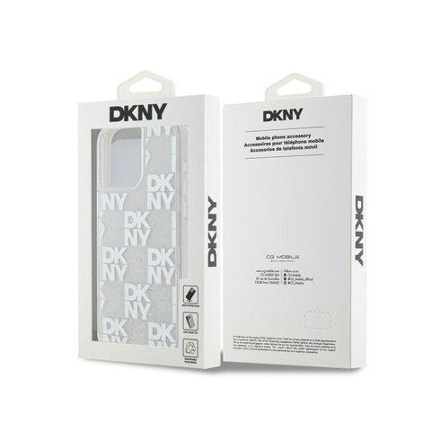 DKNY Liquid Glitter Multilogo - Etui iPhone 15 Pro Max (biały) DKNY Liquid Glitter Multilogo - Etui iPhone 15 Pro Max (biały)