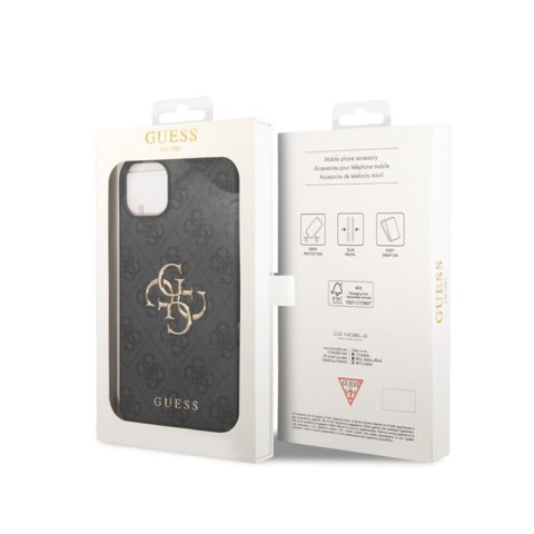 Guess 4G Big Metal Logo - Etui iPhone 15 / 14 / 13 (szary) Guess 4G Big Metal Logo - Etui iPhone 15 / 14 / 13 (szary)