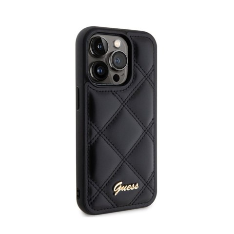 Guess Quilted Metal Logo - Etui iPhone 15 Pro Max (czarny) Guess Quilted Metal Logo - Etui iPhone 15 Pro Max (czarny)