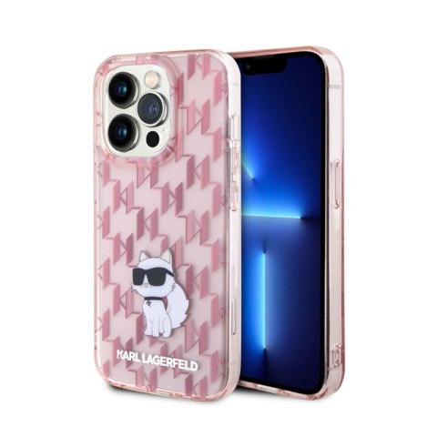 Karl Lagerfeld Monogram Choupette - Etui iPhone 15 Pro Max (różowy) Karl Lagerfeld Monogram Choupette - Etui iPhone 15 Pro Max (różowy)
