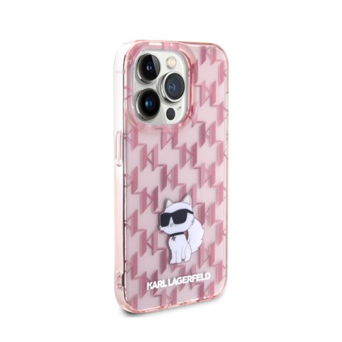 Karl Lagerfeld Monogram Choupette - Etui iPhone 15 Pro Max (różowy) Karl Lagerfeld Monogram Choupette - Etui iPhone 15 Pro Max (różowy)