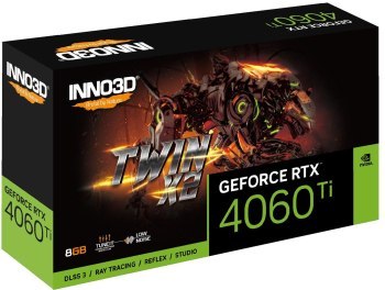 Karta graficzna - Inno3D GeForce RTX 4060 Ti Twin X2 8GB GDDR6X DLSS 3 Karta graficzna - Inno3D GeForce RTX 4060 Ti Twin X2 8GB GDDR6X DLSS 3