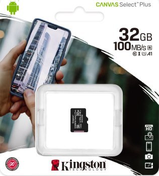 Karta pamięci z adapterem Kingston Canvas Select Plus SDCS2/32GB (32GB; Class 10 Class U1 V10; + adapter) Karta pamięci z adapterem Kingston Canvas Select Plus SDCS2/32GB (32GB; Class 10 Class U1 V10; + adapter)