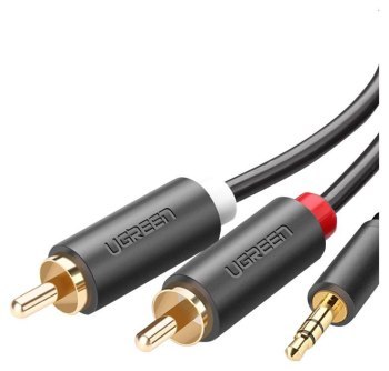 Ugreen AV102 Kabel 2x RCA (Cinch) jack 3.5 mm 3m czarny Ugreen AV102 Kabel 2x RCA (Cinch) jack 3.5 mm 3m czarny