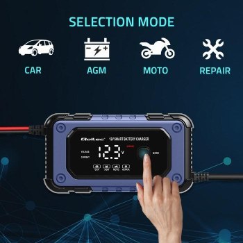 QOLTEC ŁADOWARKA MIKROPROCESOROWA | PROSTOWNIK DO AKUMULATORA Z FUNKCJĄ NAPRAWY | 12V | 6A | LED | 4 TRYBY QOLTEC ŁADOWARKA MIKROPROCESOROWA | PROSTOWNIK DO AKUMULATORA Z FUNKCJĄ NAPRAWY | 12V | 6A | LED | 4 TRYBY