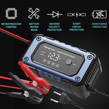 QOLTEC ŁADOWARKA MIKROPROCESOROWA | PROSTOWNIK DO AKUMULATORA Z FUNKCJĄ NAPRAWY | 12V | 6A | LED | 4 TRYBY QOLTEC ŁADOWARKA MIKROPROCESOROWA | PROSTOWNIK DO AKUMULATORA Z FUNKCJĄ NAPRAWY | 12V | 6A | LED | 4 TRYBY