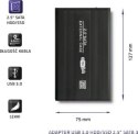 QOLTEC OBUDOWA NA DYSK HDD/SSD 2.5 SATA3 | USB3.0 | CZARNY