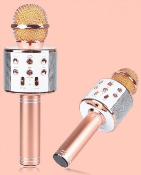 MIKROFON KARAOKE BEZPRZEWODOWY GŁOŚNIK BLUETOOTH ROSE GOLD MIKROFON KARAOKE BEZPRZEWODOWY GŁOŚNIK BLUETOOTH ROSE GOLD