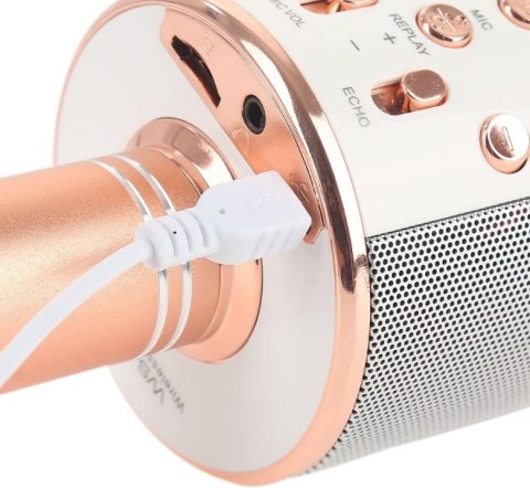 MIKROFON KARAOKE BEZPRZEWODOWY GŁOŚNIK BLUETOOTH ROSE GOLD MIKROFON KARAOKE BEZPRZEWODOWY GŁOŚNIK BLUETOOTH ROSE GOLD