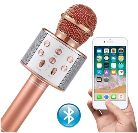 MIKROFON KARAOKE BEZPRZEWODOWY GŁOŚNIK BLUETOOTH ROSE GOLD MIKROFON KARAOKE BEZPRZEWODOWY GŁOŚNIK BLUETOOTH ROSE GOLD
