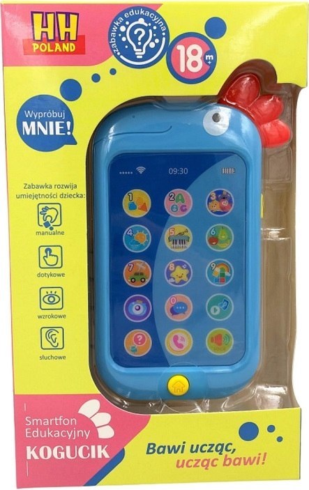 Edukacyjny Telefon Smartfon kogucik niebieski Edukacyjny Telefon Smartfon kogucik niebieski