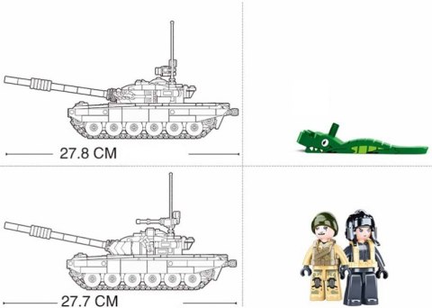 Klocki Sluban Czołgi 2w1 770 elementów T-72B3 T-72M1 Klocki Sluban Czołgi 2w1 770 elementów T-72B3 T-72M1