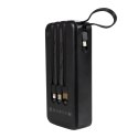 WEKOME WP-10 Pop Digital Series - Power bank 20000 mAh z wbudowanym kablem USB-C / Lightning / Micro USB / USB-A (Czarny)