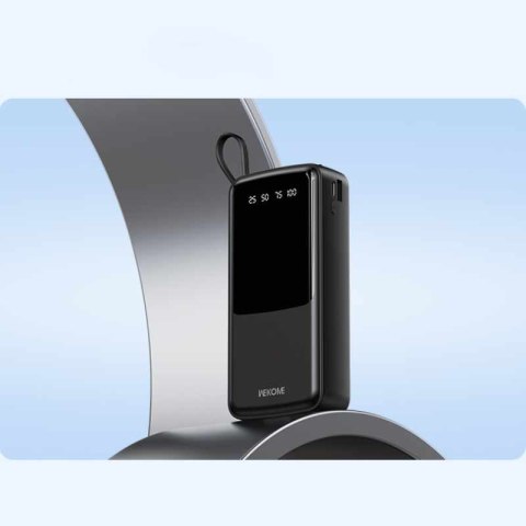 WEKOME WP-10 Pop Digital Series - Power bank 20000 mAh z wbudowanym kablem USB-C / Lightning / Micro USB / USB-A (Czarny) WEKOME WP-10 Pop Digital Series - Power bank 20000 mAh z wbudowanym kablem USB-C / Lightning / Micro USB / USB-A (Czarny)