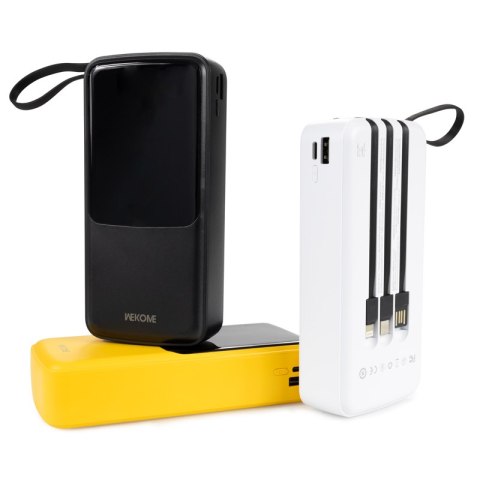 WEKOME WP-10 Pop Digital Series - Power bank 20000 mAh z wbudowanym kablem USB-C / Lightning / Micro USB / USB-A (Czarny) WEKOME WP-10 Pop Digital Series - Power bank 20000 mAh z wbudowanym kablem USB-C / Lightning / Micro USB / USB-A (Czarny)