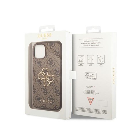 Guess 4G Big Metal Logo - Etui iPhone 15 / 14 / 13 (brązowy) Guess 4G Big Metal Logo - Etui iPhone 15 / 14 / 13 (brązowy)