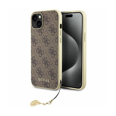 Guess 4G Charms Collection - Etui iPhone 15 (brązowy) Guess 4G Charms Collection - Etui iPhone 15 (brązowy)