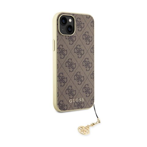 Guess 4G Charms Collection - Etui iPhone 15 (brązowy) Guess 4G Charms Collection - Etui iPhone 15 (brązowy)
