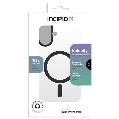 Incipio Velocity MagSafe - Etui iPhone 16 Plus (Clear / Black) Incipio Velocity MagSafe - Etui iPhone 16 Plus (Clear / Black)