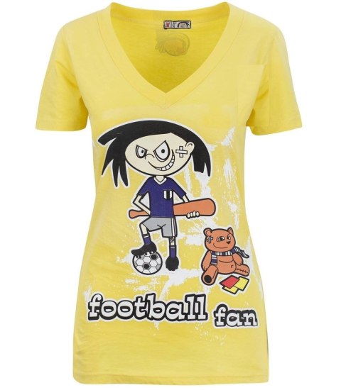 Bluzka długi T-shirt dekolt serek Zuzia (Żółty) Bluzka długi T-shirt dekolt serek Zuzia (Żółty)