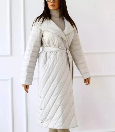 Damski płaszcz przejściowy pikowany Elegancki NATALIA (Beżowy) Damski płaszcz przejściowy pikowany Elegancki NATALIA (Beżowy)