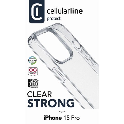 Cellularline Clear Strong - Etui iPhone 15 Pro z ochroną antybakteryjną (przezroczysty) Cellularline Clear Strong - Etui iPhone 15 Pro z ochroną antybakteryjną (przezroczysty)