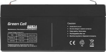 GREEN CELL AKUMULATOR ŻELOWY AGM14 6V 3 2AH GREEN CELL AKUMULATOR ŻELOWY AGM14 6V 3 2AH
