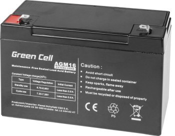GREEN CELL AKUMULATOR ŻELOWY AGM16 6V 10AH GREEN CELL AKUMULATOR ŻELOWY AGM16 6V 10AH