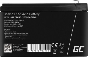 GREEN CELL AKUMULATOR ŻELOWY AGM48 12V 10AH GREEN CELL AKUMULATOR ŻELOWY AGM48 12V 10AH