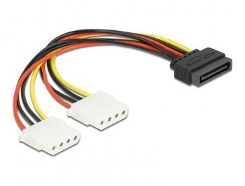 Kabel SATA M 15 - Molex x2 Delock (0,2 m) Kabel SATA M 15 - Molex x2 Delock (0,2 m)