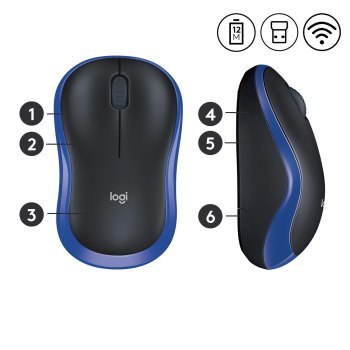 Mysz bezprzewodowa Logitech M185 910-002236 (optyczna; 1000 DPI; kolor niebieski) Mysz bezprzewodowa Logitech M185 910-002236 (optyczna; 1000 DPI; kolor niebieski)