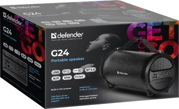 DEFENDER GŁOŚNIK G24 BLUETOOTH/FM/TF/USB 10W CZARNY 65124 DEFENDER GŁOŚNIK G24 BLUETOOTH/FM/TF/USB 10W CZARNY 65124