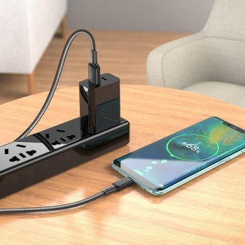 HOCO KABEL USB DO TYP C 3A JAEGER X69 CZARNO-BIAŁY HOCO KABEL USB DO TYP C 3A JAEGER X69 CZARNO-BIAŁY