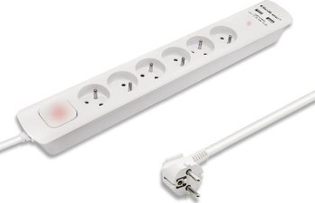 Listwa antyprzepięciowa - Qoltec Listwa antyprzepięciowa | 6 gniazd | 2 x USB | 1.8m | Biała Listwa antyprzepięciowa - Qoltec Listwa antyprzepięciowa | 6 gniazd | 2 x USB | 1.8m | Biała