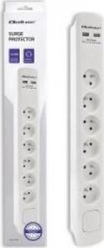 Listwa antyprzepięciowa - Qoltec Listwa antyprzepięciowa | 6 gniazd | 2 x USB | 1.8m | Biała Listwa antyprzepięciowa - Qoltec Listwa antyprzepięciowa | 6 gniazd | 2 x USB | 1.8m | Biała