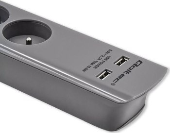 Listwa antyprzepięciowa - Qoltec Listwa antyprzepięciowa | 6 gniazd |2 x USB | 1.8m | Szara Listwa antyprzepięciowa - Qoltec Listwa antyprzepięciowa | 6 gniazd |2 x USB | 1.8m | Szara