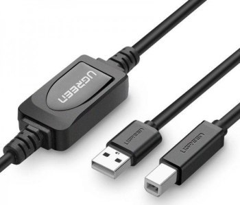 UGREEN US122 aktywny USB 2.0 Typ A - USB 2.0 Typ B, do drukarki, 10m (czarny) UGREEN US122 aktywny USB 2.0 Typ A - USB 2.0 Typ B, do drukarki, 10m (czarny)