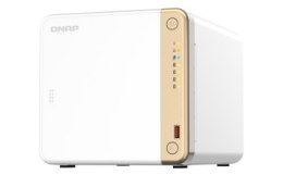 Qnap TS-462-4G Tower 4 x 2.5 /3.5 SATA Intel Celeron N4505 2C/2T 4 GB DDR4 onboard not expandable 1 x 2.5GbE External adapter (P