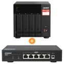 Qnap TS-473A-SW5T Tower 3.5 SATA AMD Ryzen V1500B 4C/8T 8GB DDR4 (Max. 64GB) 2 x 2.5GbE optional 10GbE Single PSU 250W