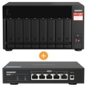 Qnap TS-873A-SW5T Tower 8 x 2.5 /3.5 SATA AMD Ryzen V1500B 4C/8T 8GB DDR4 (Max. 64GB) 2 x 2.5GbE optional 10GbE Single PSU 250W