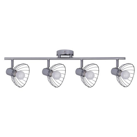 Listwa reflektorowa poczwórna sufitowa ścienna chrom Activejet GIZEL kinkiet E14 do salonu Listwa reflektorowa poczwórna sufitowa ścienna chrom Activejet GIZEL kinkiet E14 do salonu