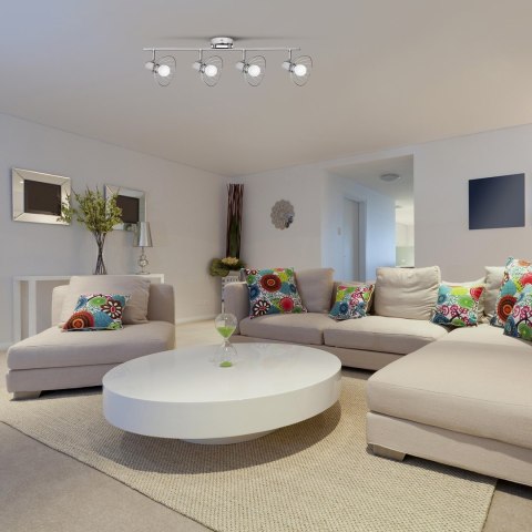 Listwa reflektorowa poczwórna sufitowa ścienna chrom Activejet GIZEL kinkiet E14 do salonu Listwa reflektorowa poczwórna sufitowa ścienna chrom Activejet GIZEL kinkiet E14 do salonu