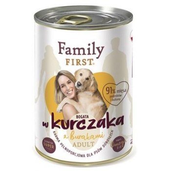 FamilyFirst Bogata w kurczaka+burak adult 400g FamilyFirst Bogata w kurczaka+burak adult 400g